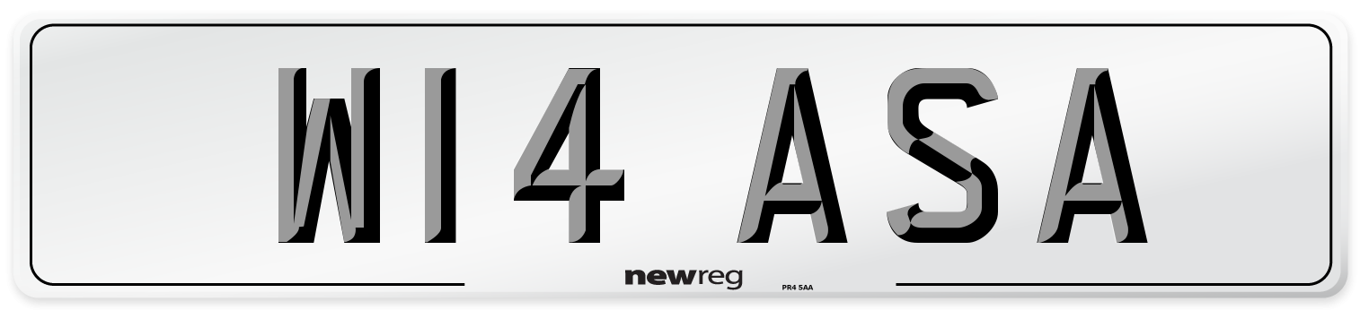 W14 ASA Number Plate from New Reg